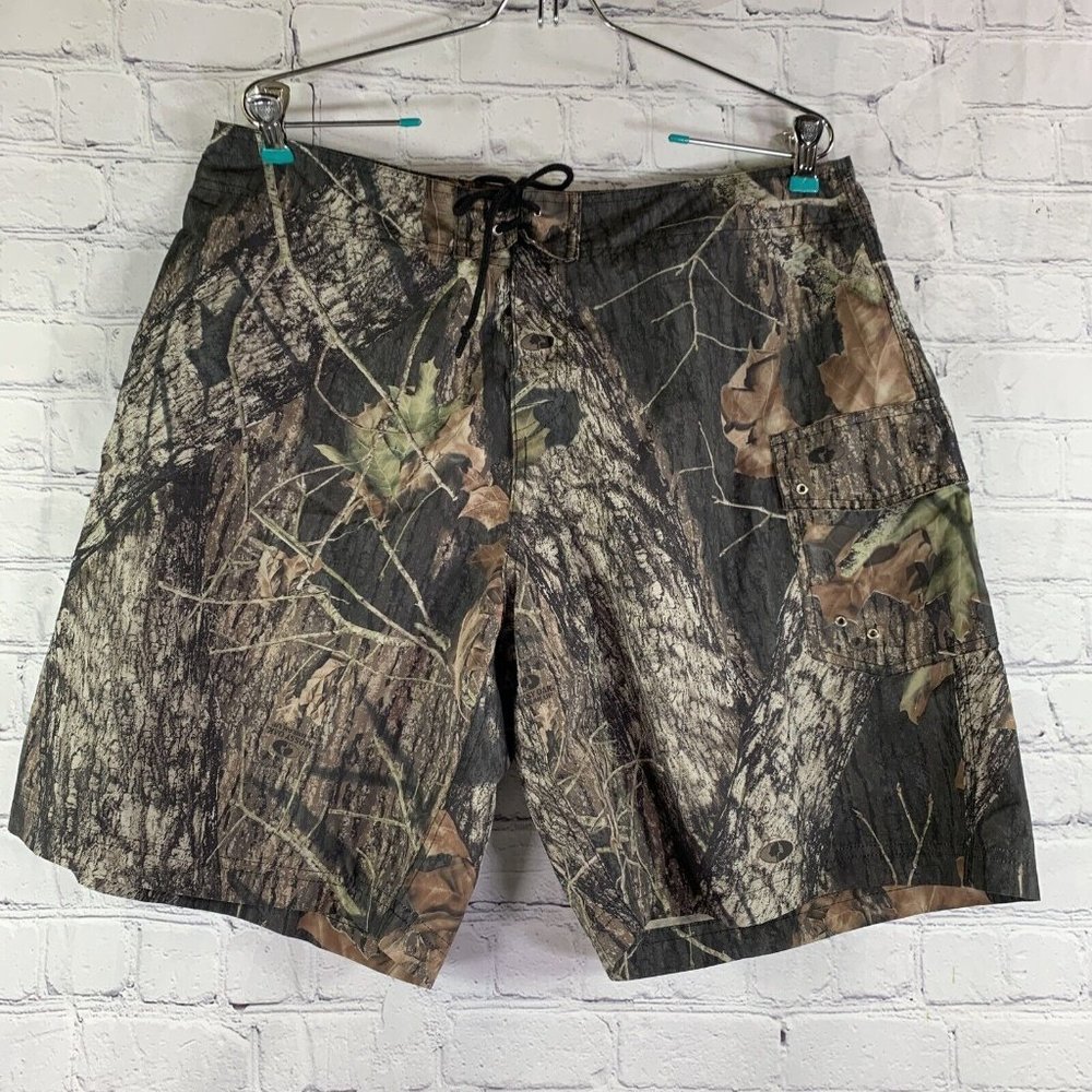 Hatchie Mossy Oak Unlined Swim Trunks Shorts Size 32